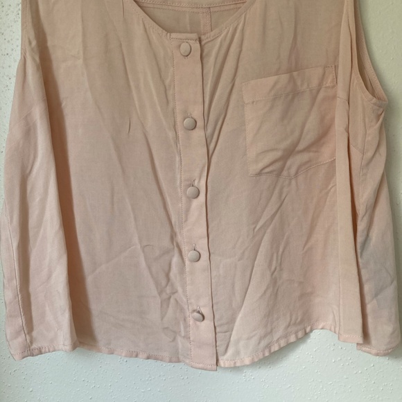 Forever 21 Blush Pink Cropped Tank Top Blouse M - Picture 3 of 5